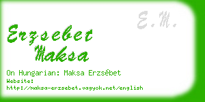 erzsebet maksa business card